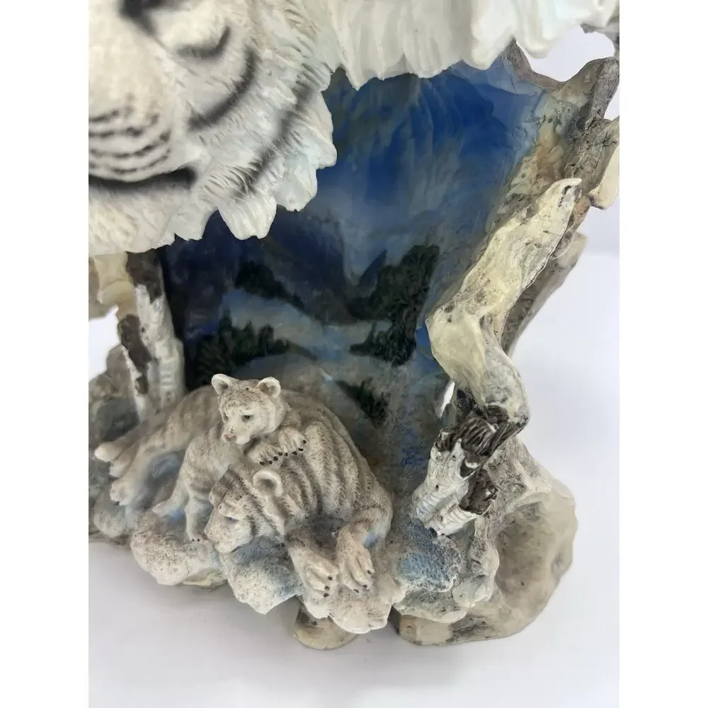 White Tiger Wine Bottle Holder Tiger Family Scenic Dramatic